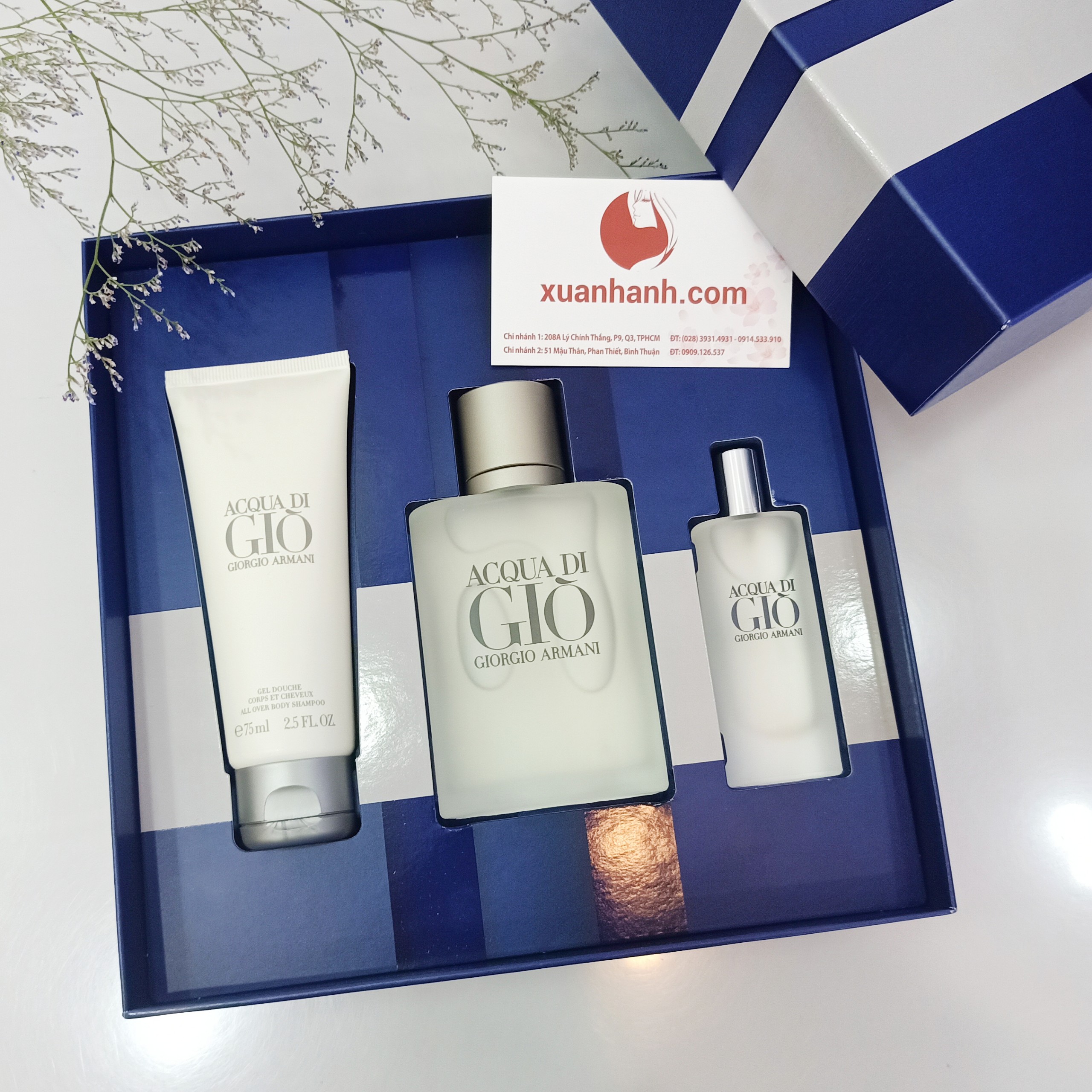 Set nước hoa nam ACQUA DI GIÒ GIORGIO ARMANI tươi mát, hiện đại 3p - EDT