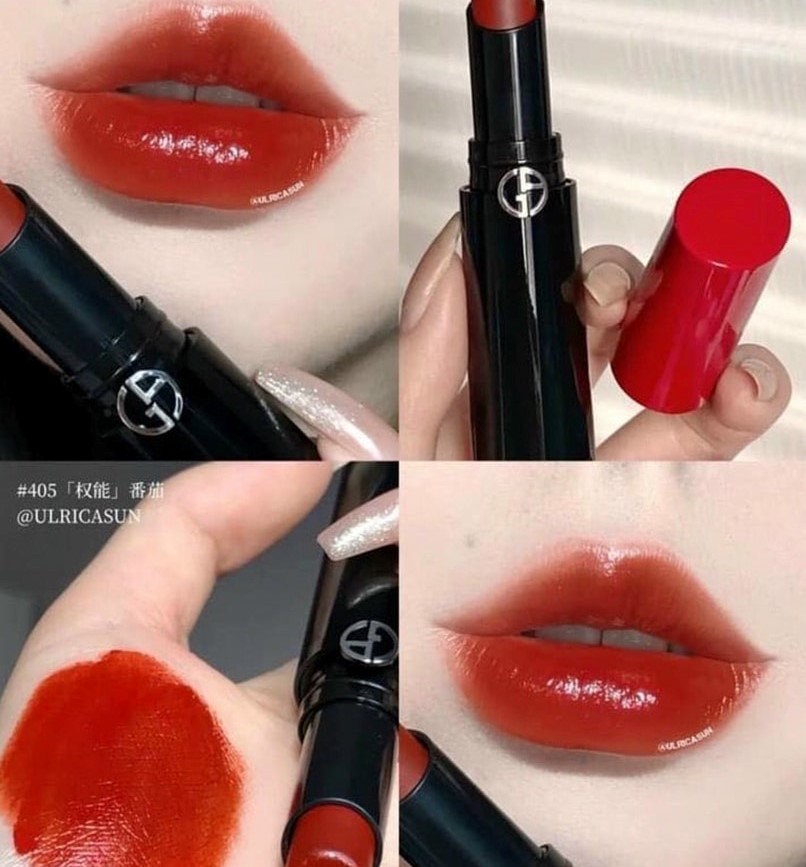 Son Giorgio Armani Lip Power Longwear Vivid #405 Saltan - đỏ gạch, mini